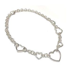 Tiffany and Co Multi-Heart Link Silver Necklace
